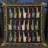 Saxophone Quilt Blanket  Quilt